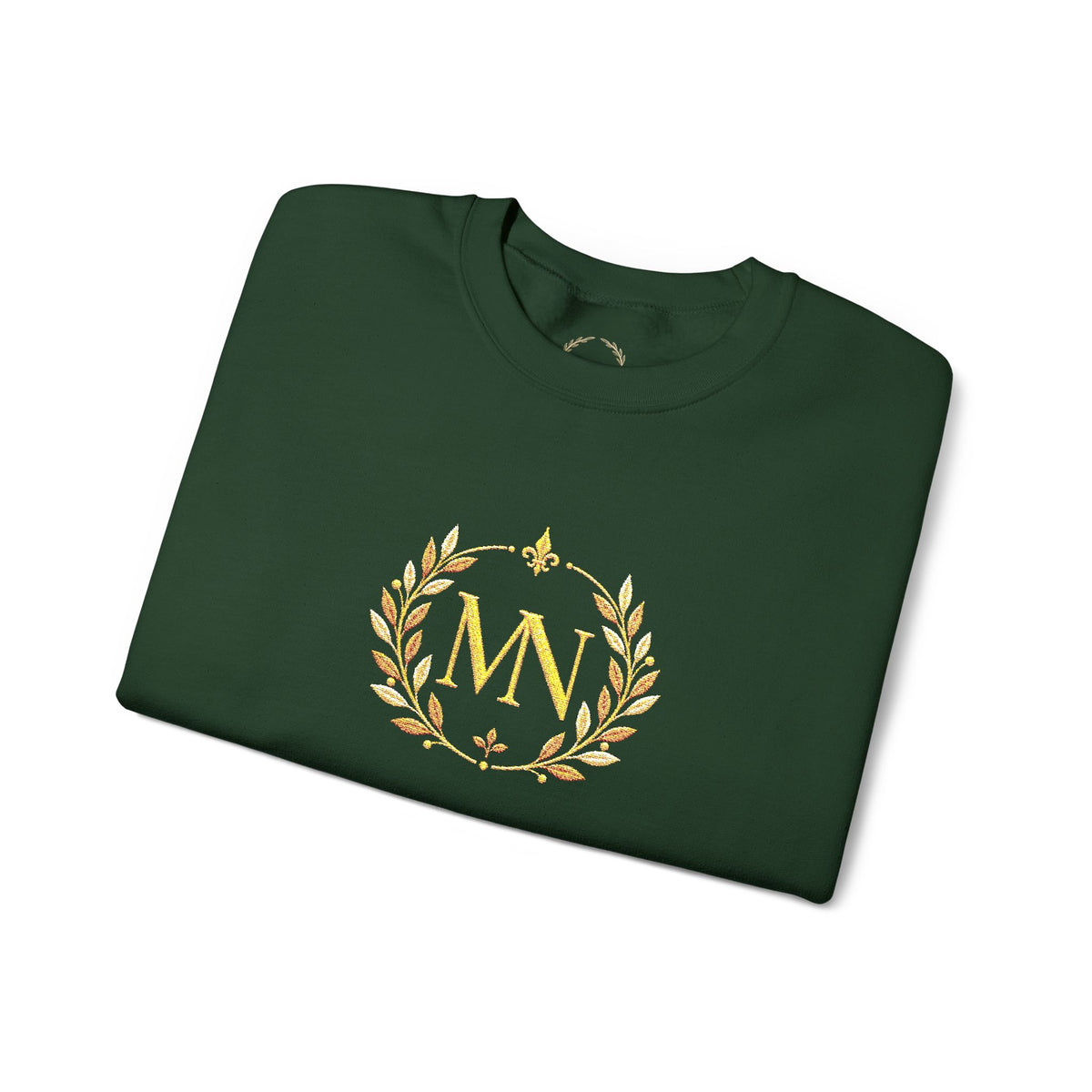 Gold Laurel Monogram Crewneck Sweatshirt