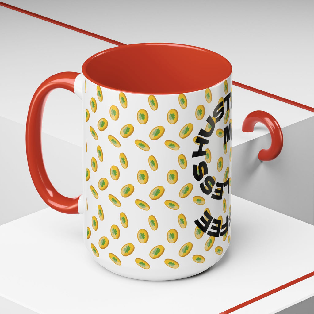 Hustle More Coffee Mug — Avocado Pattern Accent Mug (11/15oz