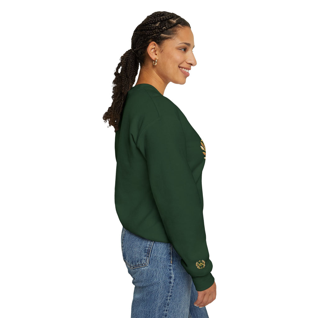 Gold Laurel Monogram Crewneck Sweatshirt