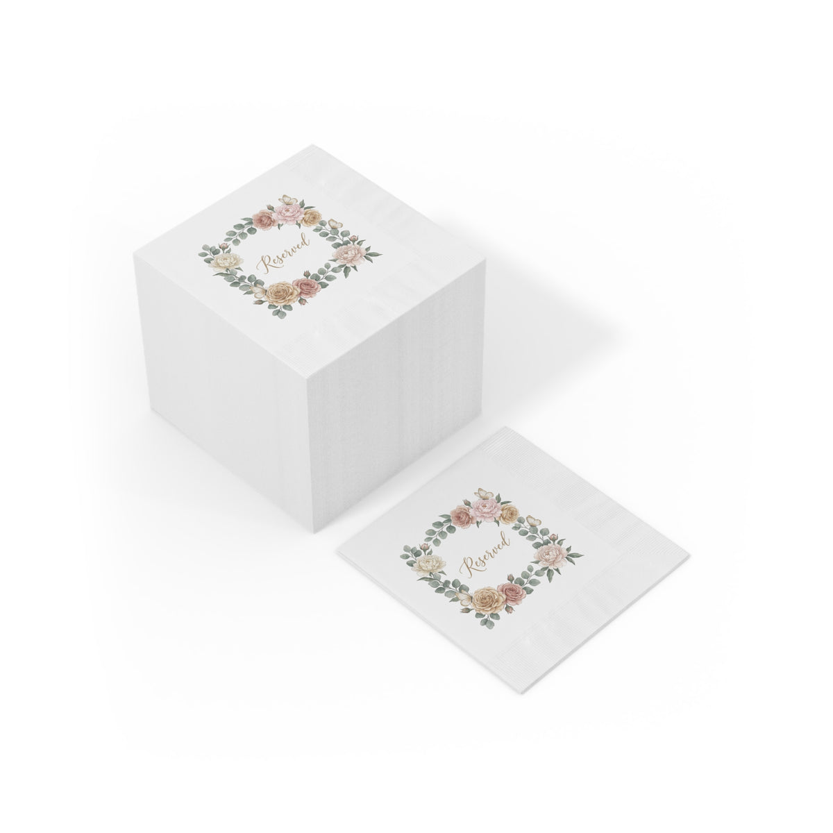 Reserved Floral Napkins — Elegant Wedding & Event Cocktail Napkins