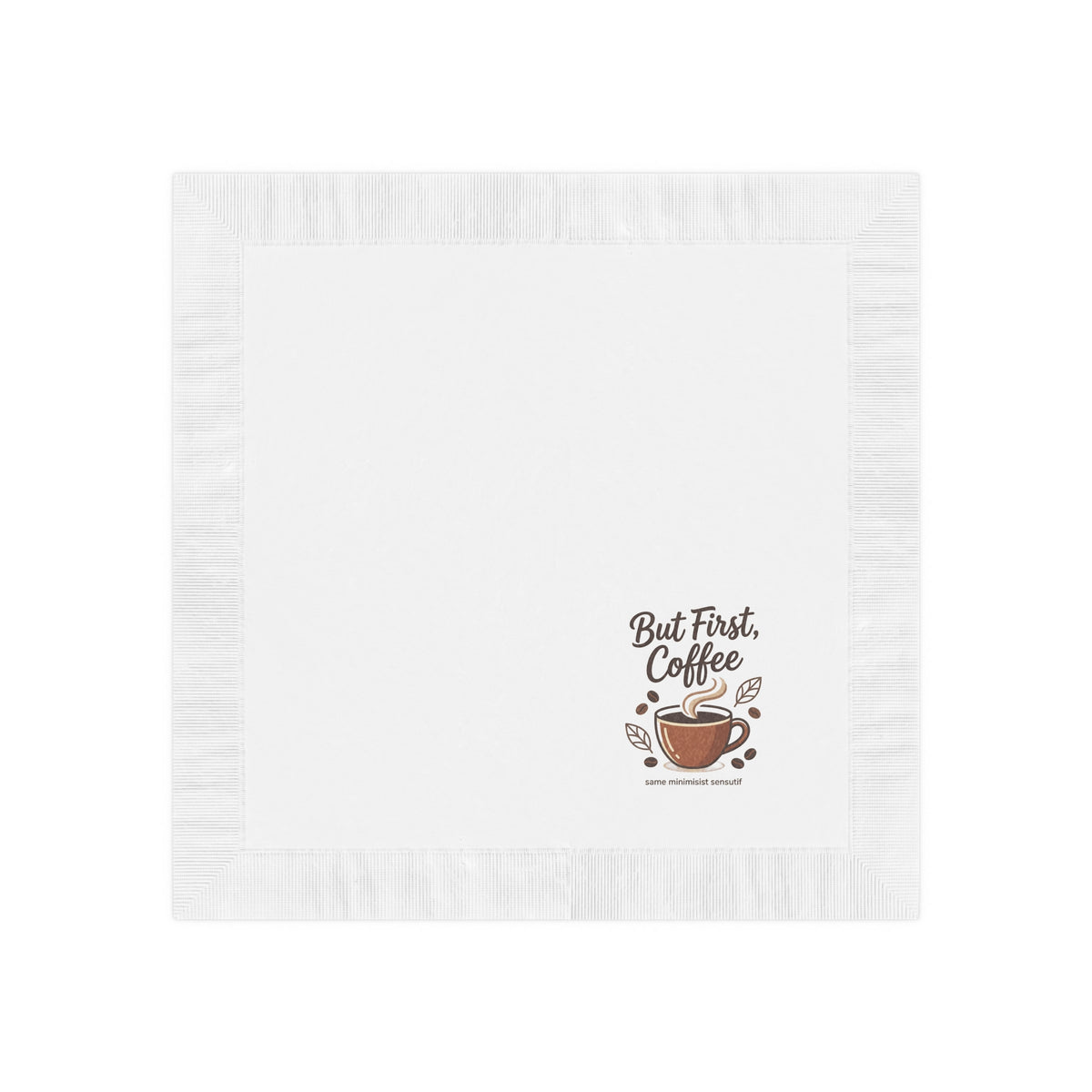 But First Coffee Napkins — Paper Cocktail Napkins with Coffee Cup Design