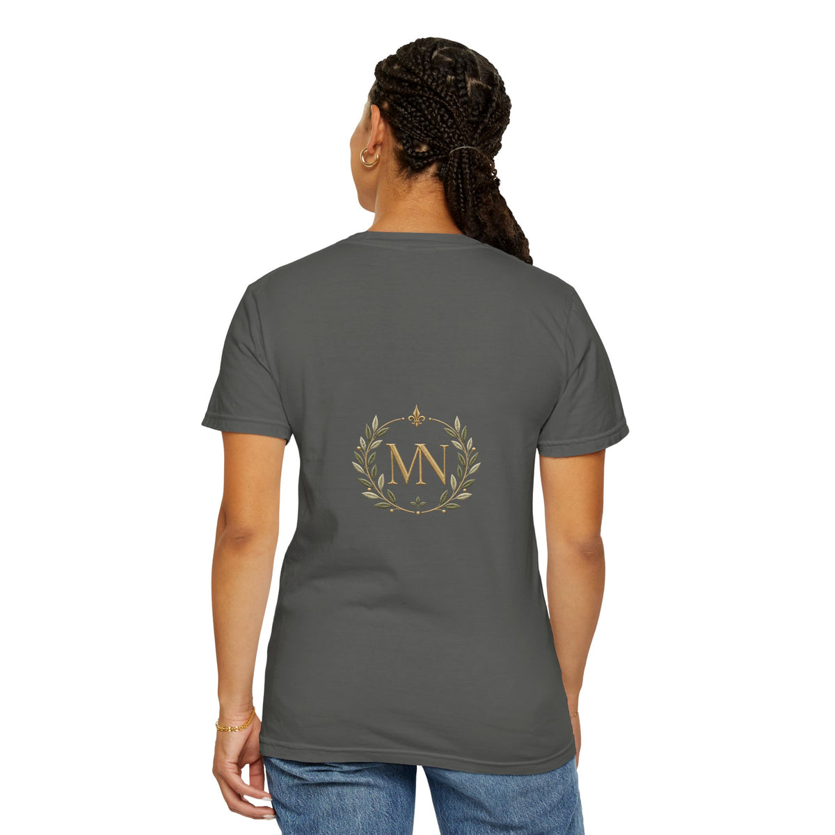 Personalized 'Rise & Shine' T-Shirt — Custom Name Floral Monogram Tee