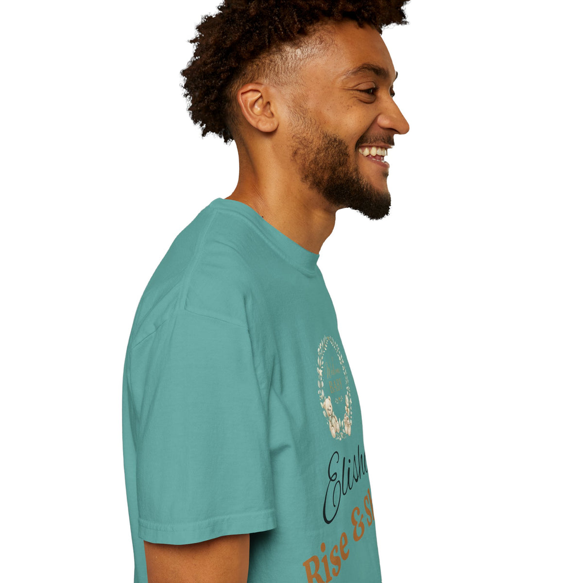 Personalized 'Rise & Shine' T-Shirt — Custom Name Floral Monogram Tee