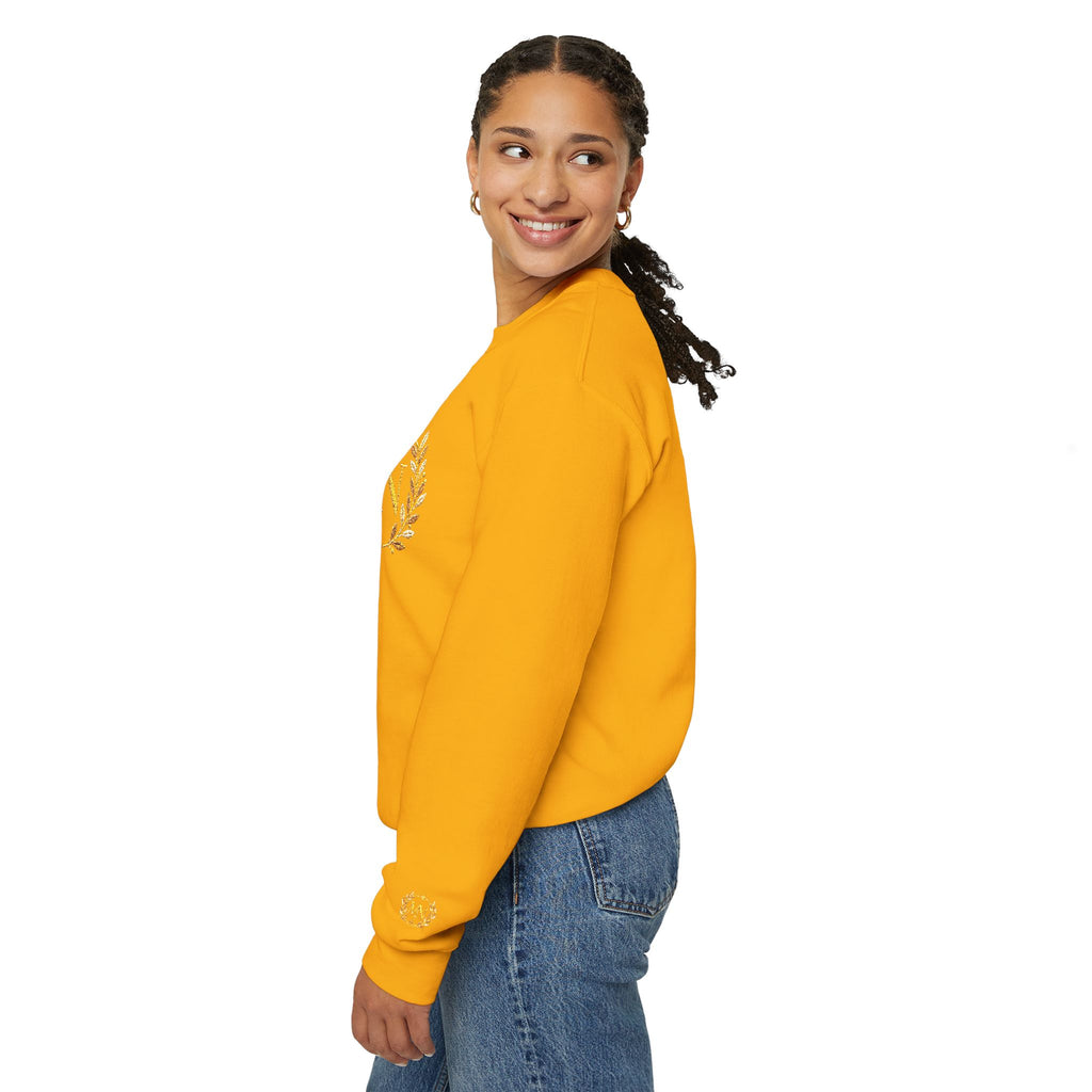 Gold Laurel Monogram Crewneck Sweatshirt