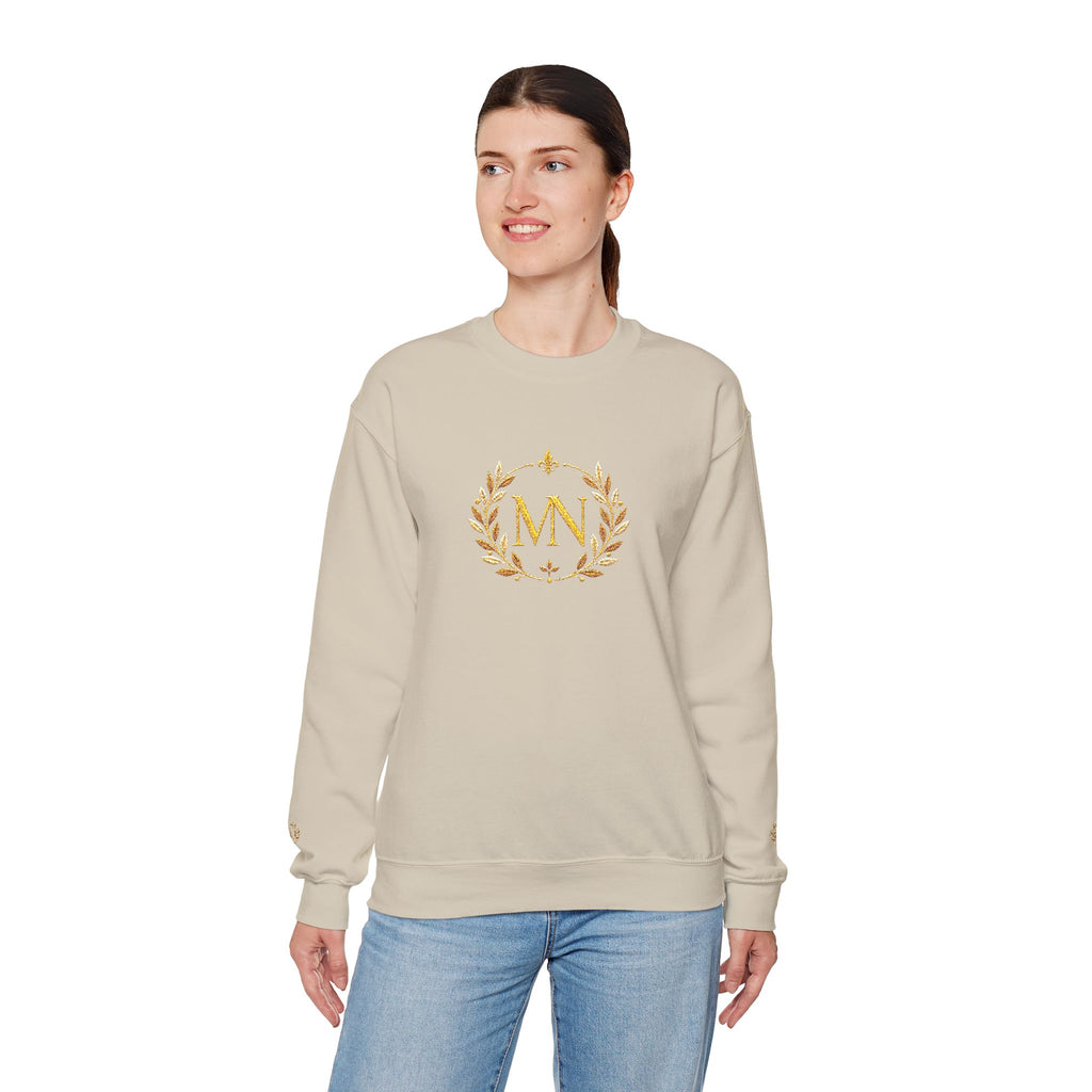 Gold Laurel Monogram Crewneck Sweatshirt