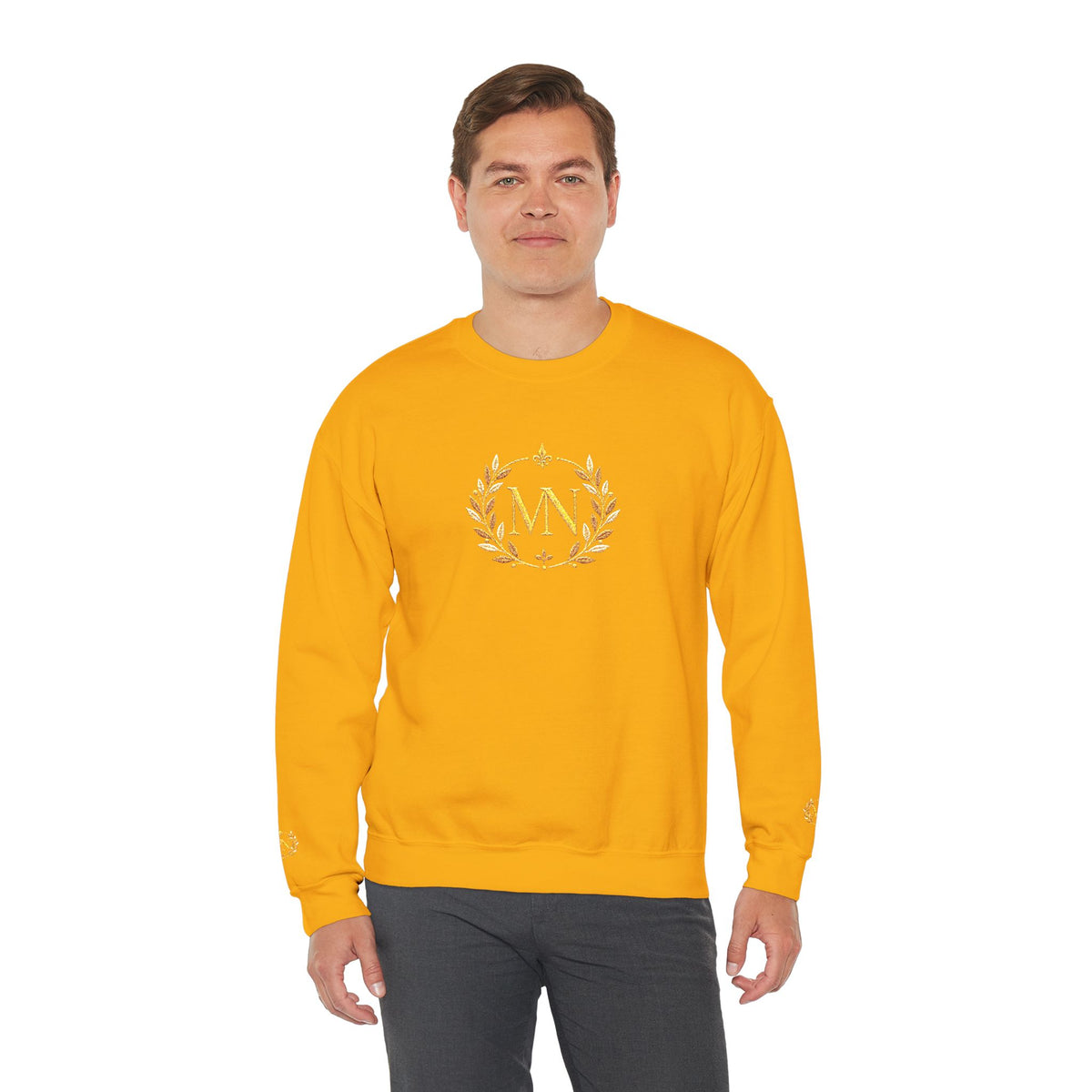 Gold Laurel Monogram Crewneck Sweatshirt