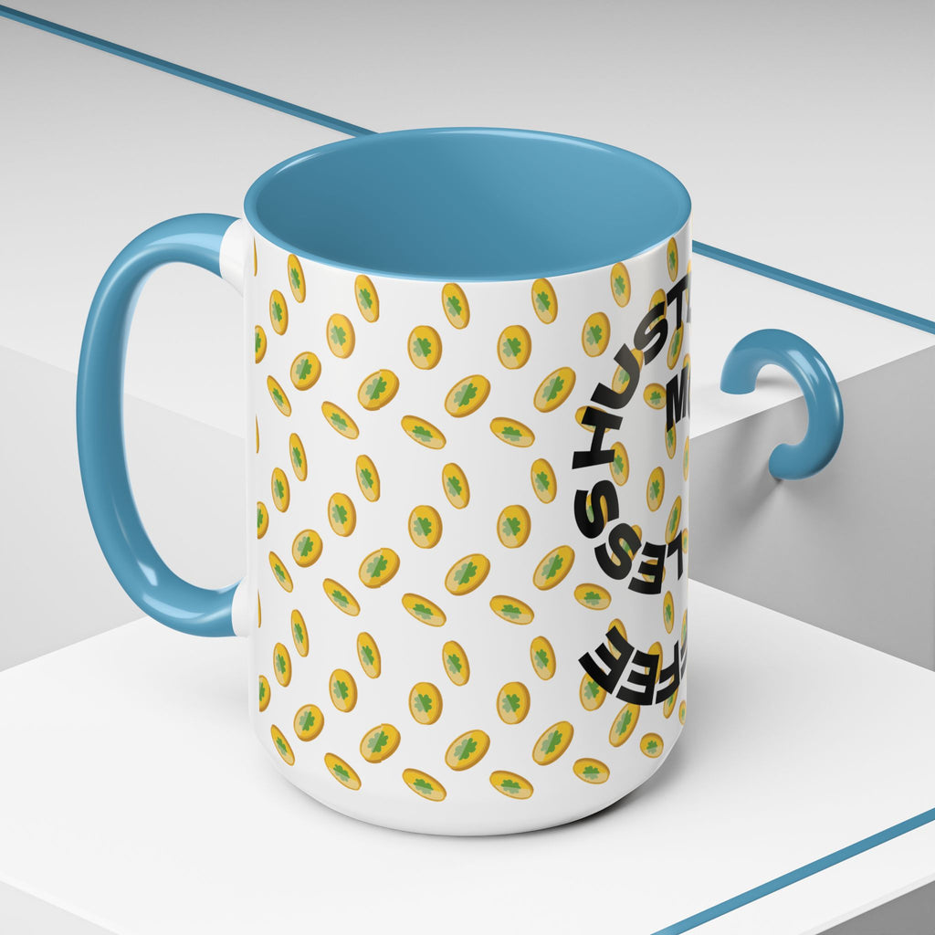 Hustle More Coffee Mug — Avocado Pattern Accent Mug (11/15oz