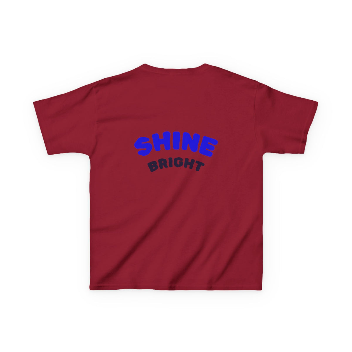 Kids Tee — "Be Kind, Be Cool" Dinosaur Graphic with "Shine Bright" Back