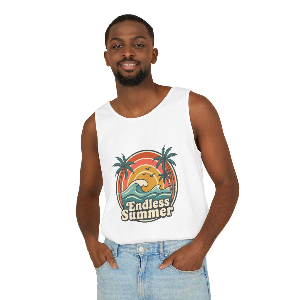 Endless Summer Tank Top — Retro Beach Palm Tree Surf Graphic