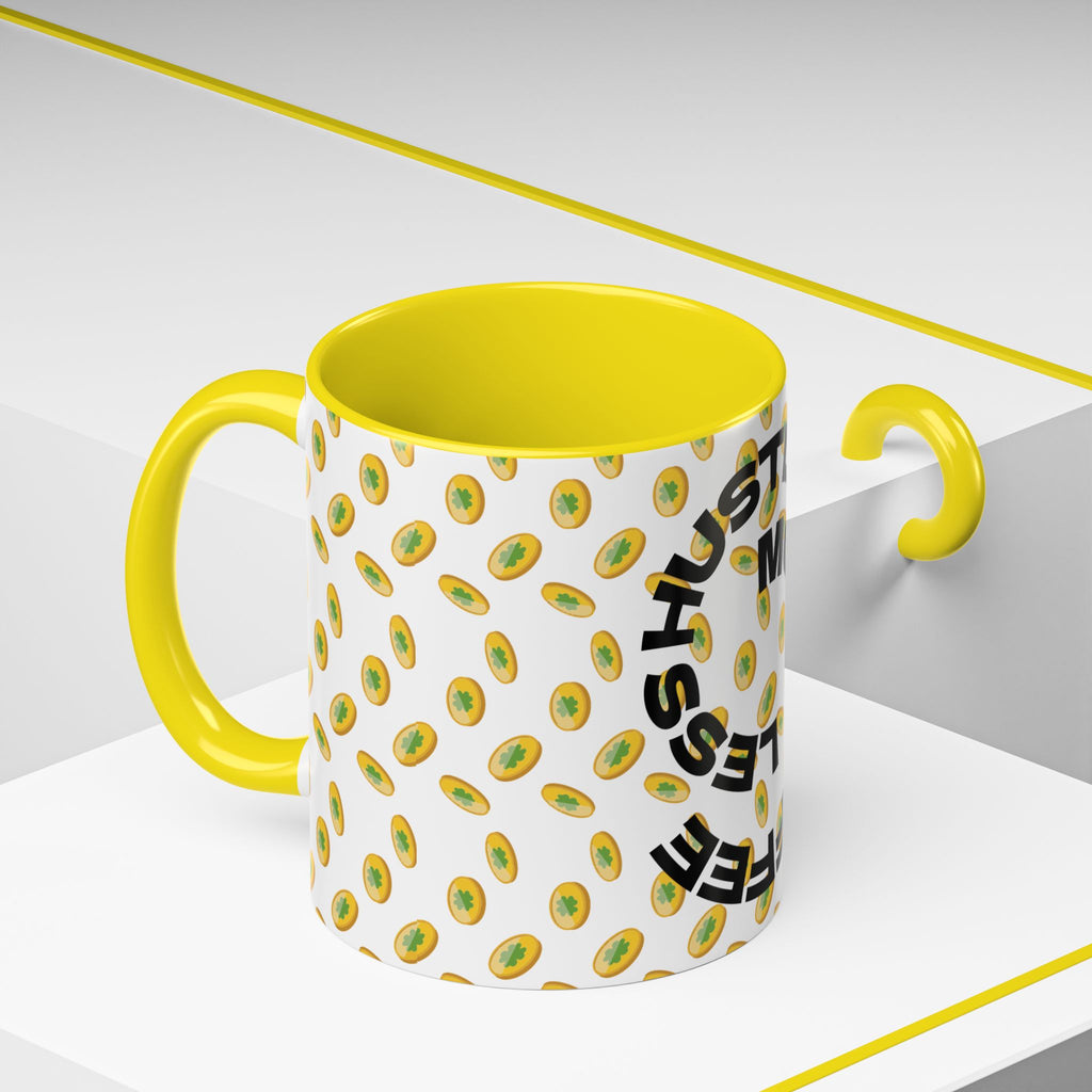 Hustle More Coffee Mug — Avocado Pattern Accent Mug (11/15oz