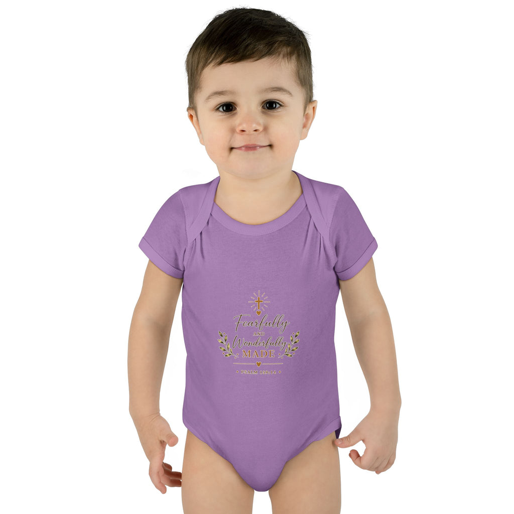 Fearfully & Wonderfully Made Baby Bodysuit | Christian Baptism Gift Onesie