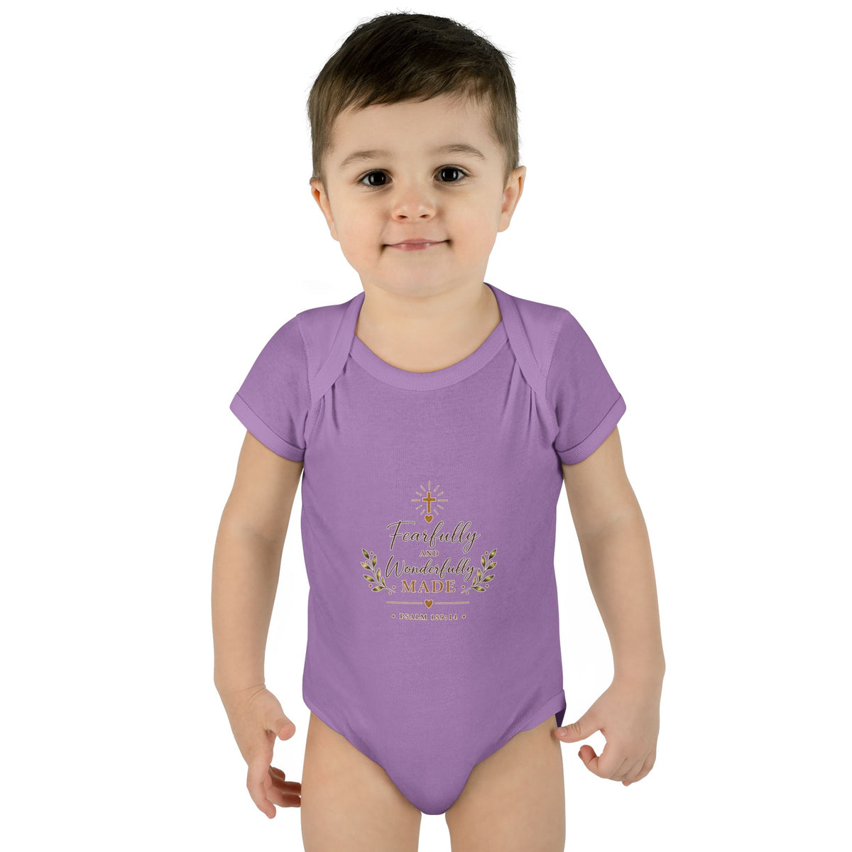 Fearfully & Wonderfully Made Baby Bodysuit | Christian Baptism Gift Onesie