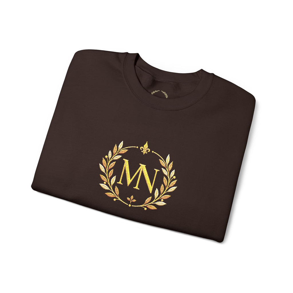 Gold Laurel Monogram Crewneck Sweatshirt