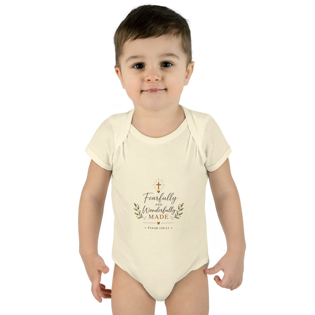 Fearfully & Wonderfully Made Baby Bodysuit | Christian Baptism Gift Onesie