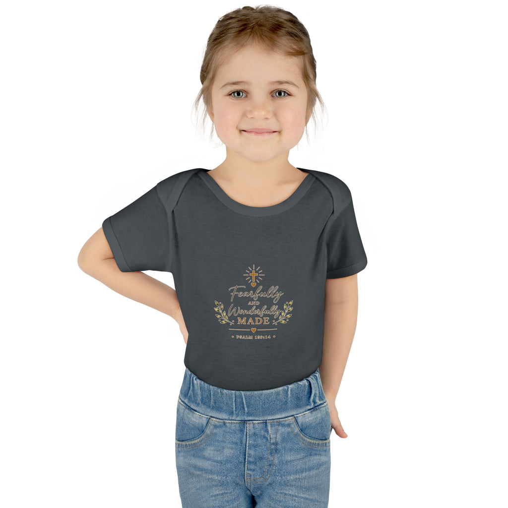 Fearfully & Wonderfully Made Baby Bodysuit | Christian Baptism Gift Onesie