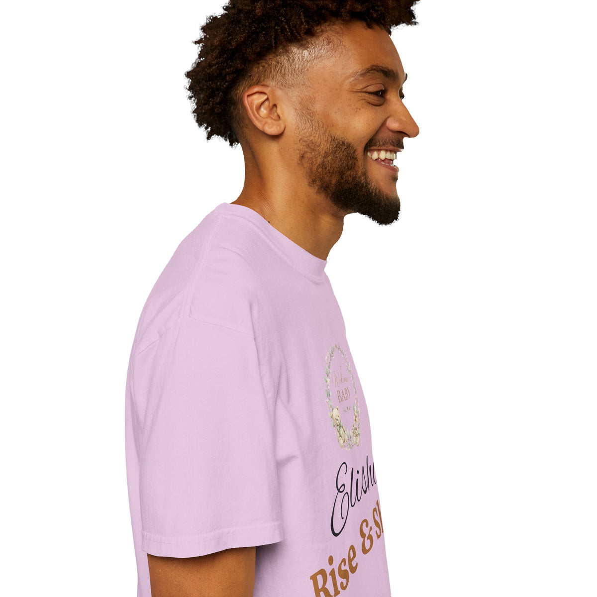 Personalized 'Rise & Shine' T-Shirt — Custom Name Floral Monogram Tee
