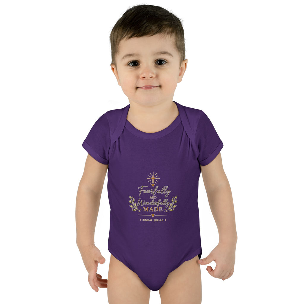 Fearfully & Wonderfully Made Baby Bodysuit | Christian Baptism Gift Onesie