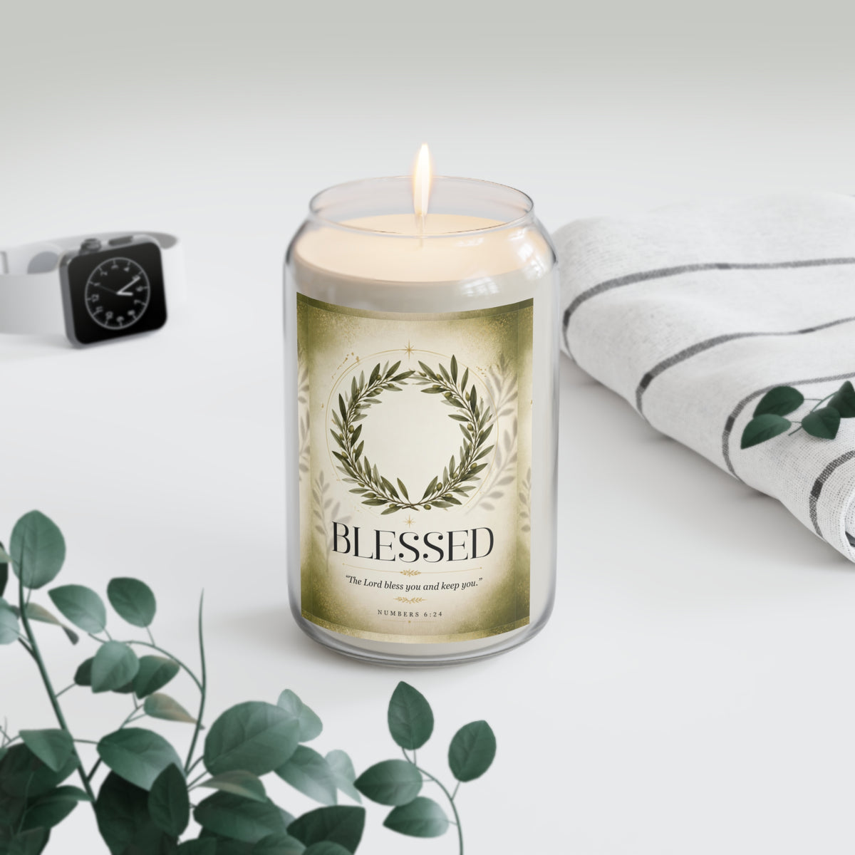 Blessed Scented Soy Candle — 13.75 oz | Inspirational Christian Home Fragrance