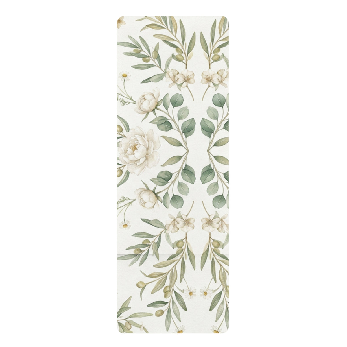 Floral Sage Rubber Yoga Mat — Non-Slip Eco-Friendly Exercise Mat