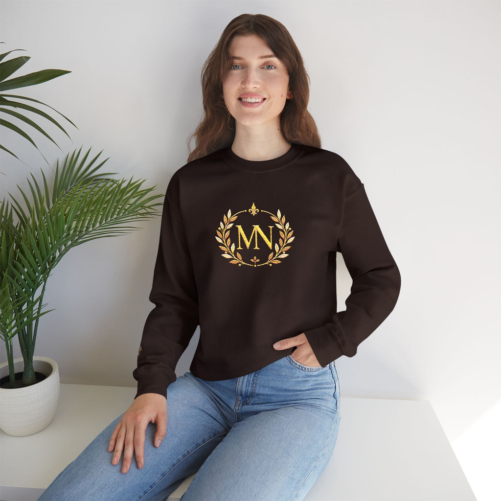 Gold Laurel Monogram Crewneck Sweatshirt