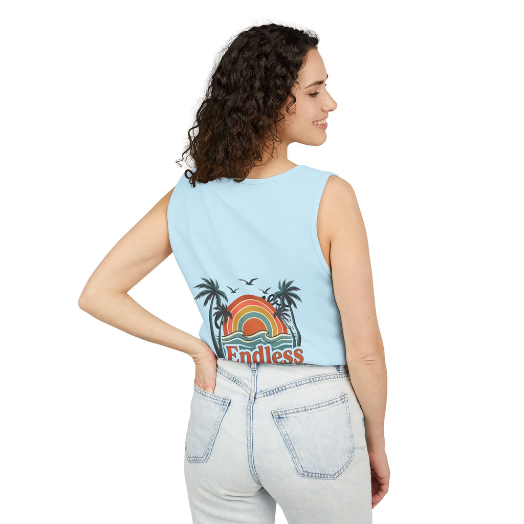 Endless Summer Tank Top — Retro Beach Palm Tree Surf Graphic
