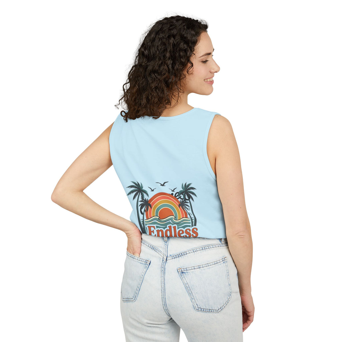 Endless Summer Tank Top — Retro Beach Palm Tree Surf Graphic