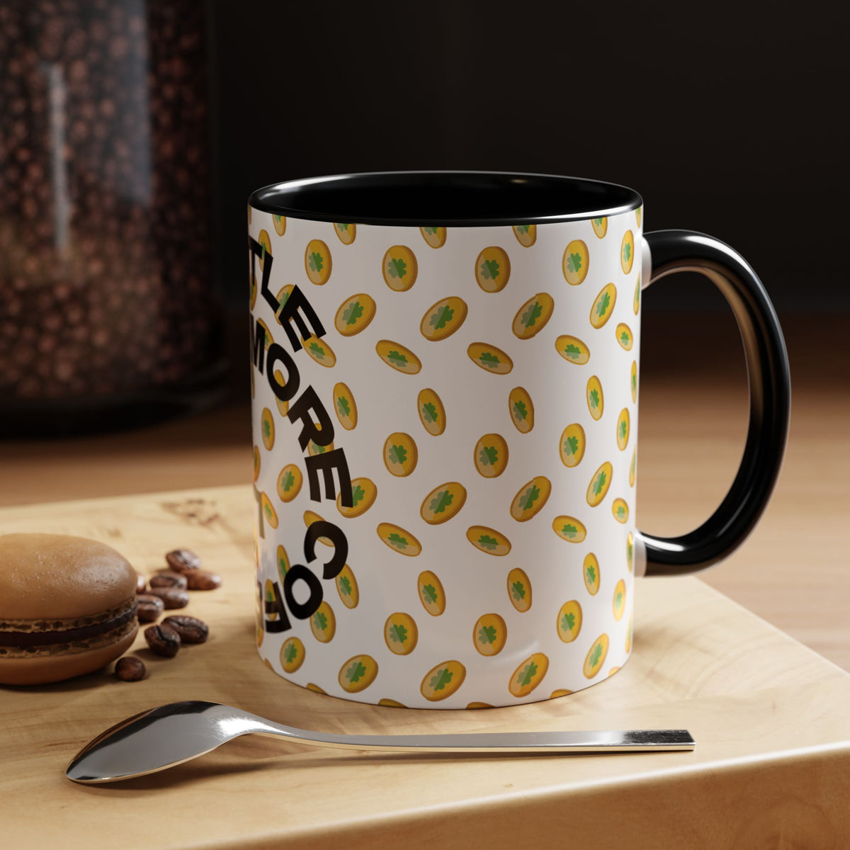 Hustle More Coffee Mug — Avocado Pattern Accent Mug (11/15oz