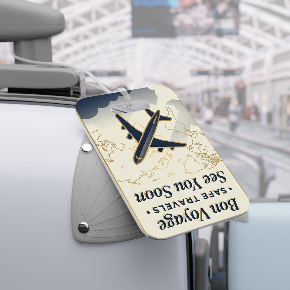 Travel Luggage Tag — "Bon Voyage" Vintage Plane ID Holder