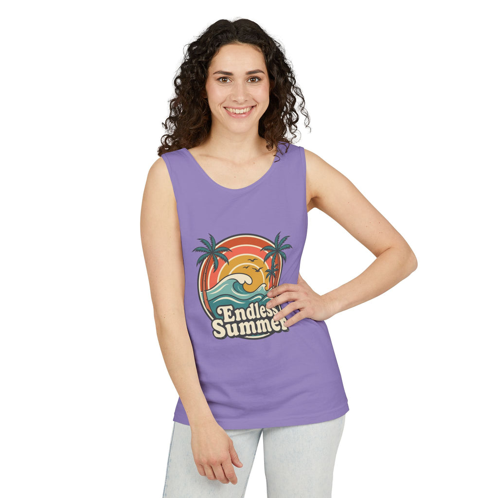 Endless Summer Tank Top — Retro Beach Palm Tree Surf Graphic