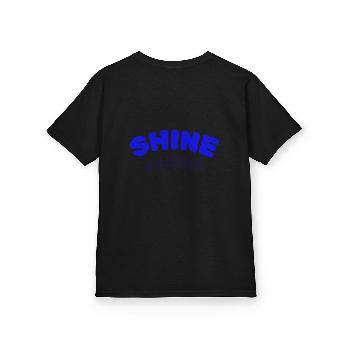 Kids Tee — "Be Kind, Be Cool" Dinosaur Graphic with "Shine Bright" Back