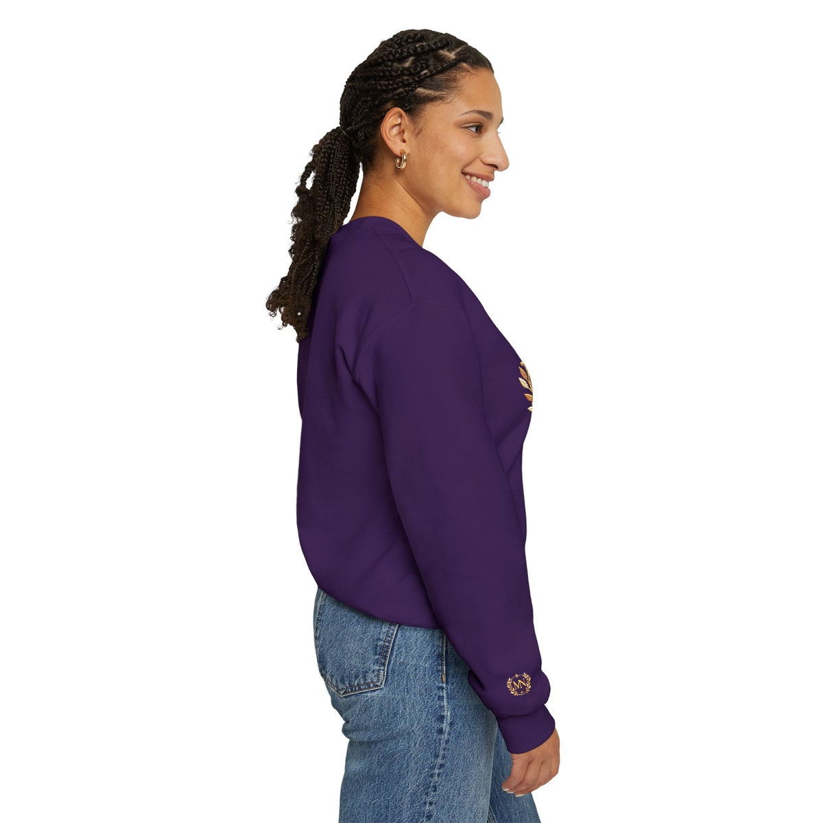 Gold Laurel Monogram Crewneck Sweatshirt