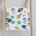 Kids Space Rocket Hand Towel — Cute Astronaut & Planet Bathroom Towel