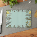 Herb & Lemon Glass Cutting Board — Decorative Kitchen Chopping Board