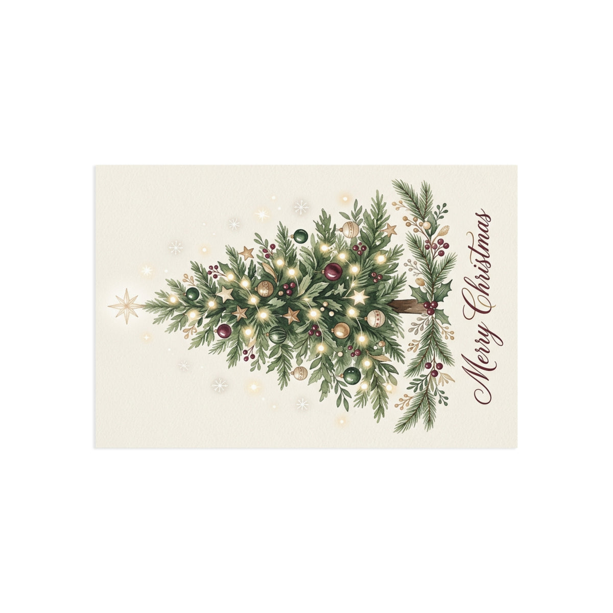 Christmas Tree Fine Art Postcards — Holiday Greeting Cards, Glossy 280gsm, 6x4 & 7x5