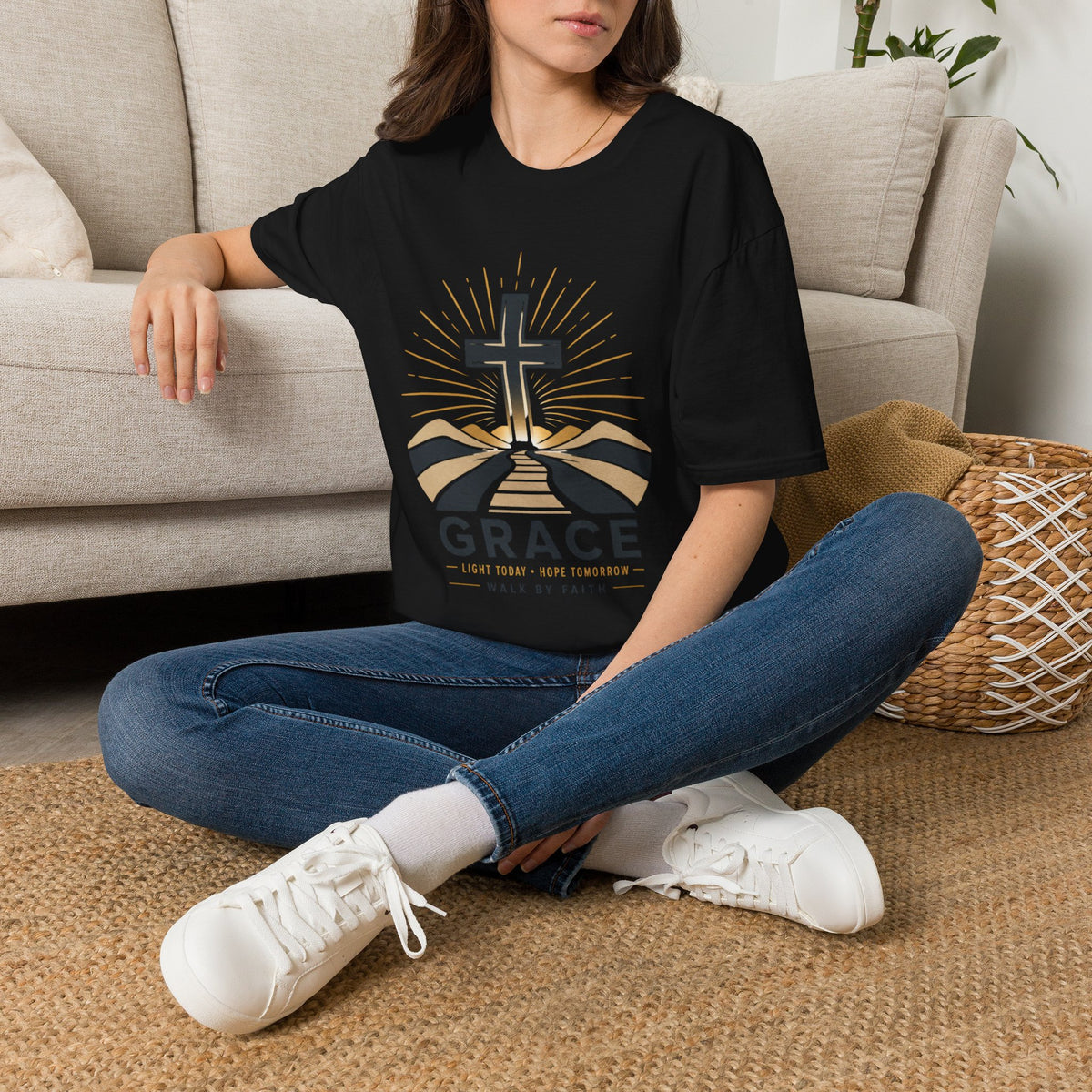 Grace Cross T-Shirt | Christian Faith Tee for Women & Men