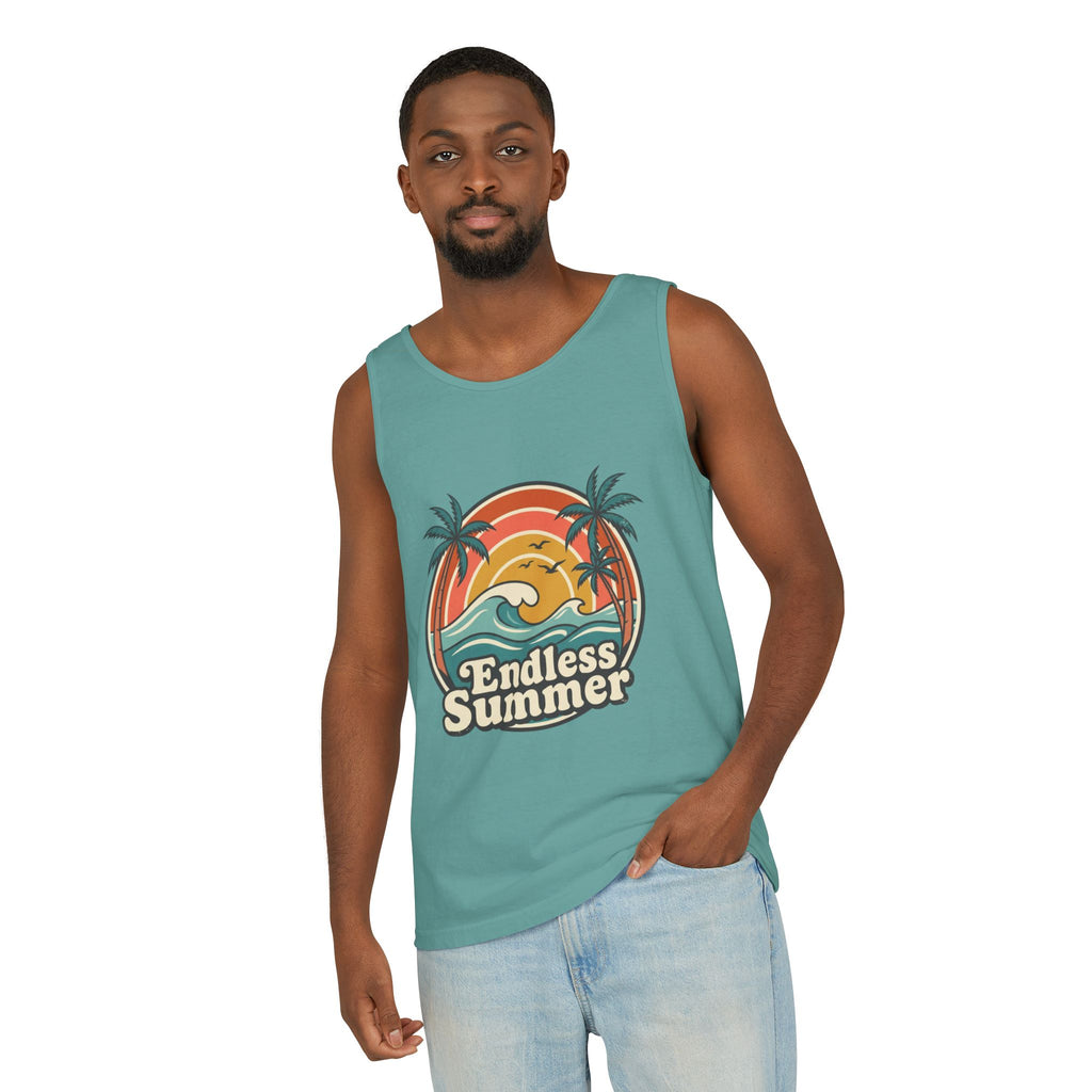 Endless Summer Tank Top — Retro Beach Palm Tree Surf Graphic