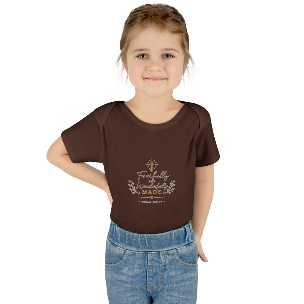 Fearfully & Wonderfully Made Baby Bodysuit | Christian Baptism Gift Onesie