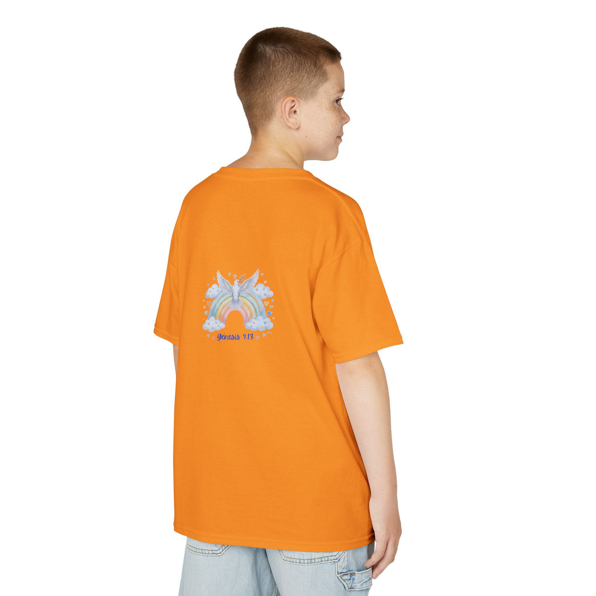 Christian Kids T-Shirt — "God Keeps His Promises" Rainbow Dove Tee | Psalm 145:13