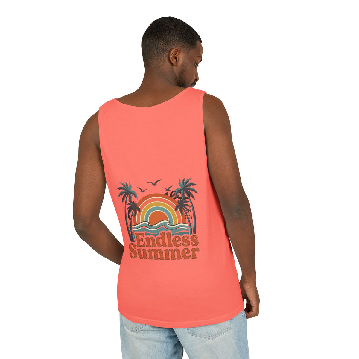 Endless Summer Tank Top — Retro Beach Palm Tree Surf Graphic
