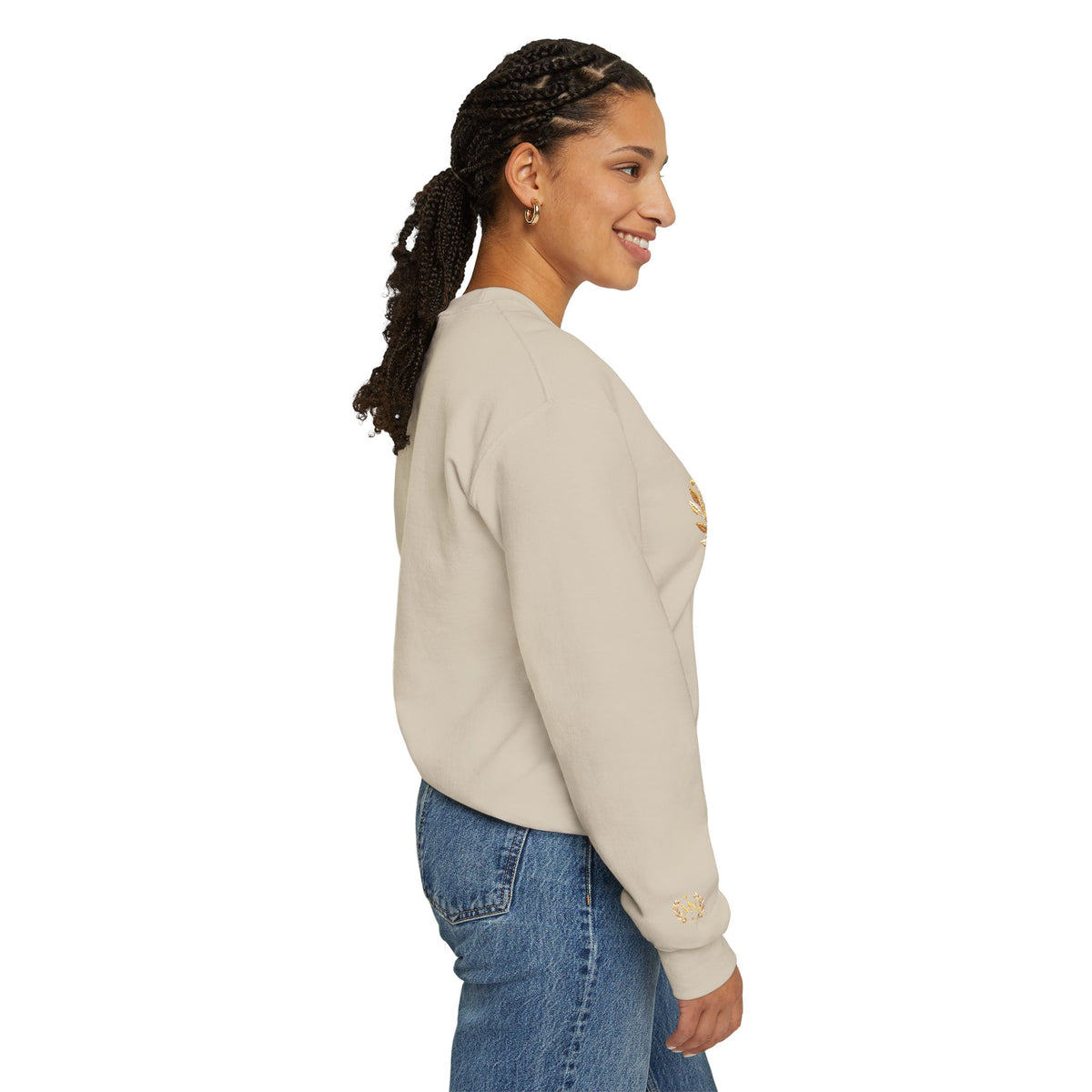 Gold Laurel Monogram Crewneck Sweatshirt