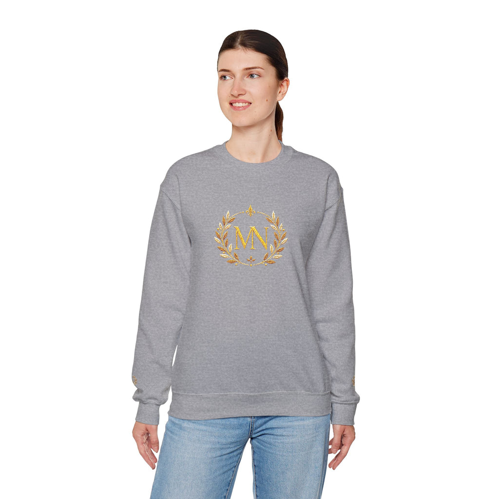 Gold Laurel Monogram Crewneck Sweatshirt
