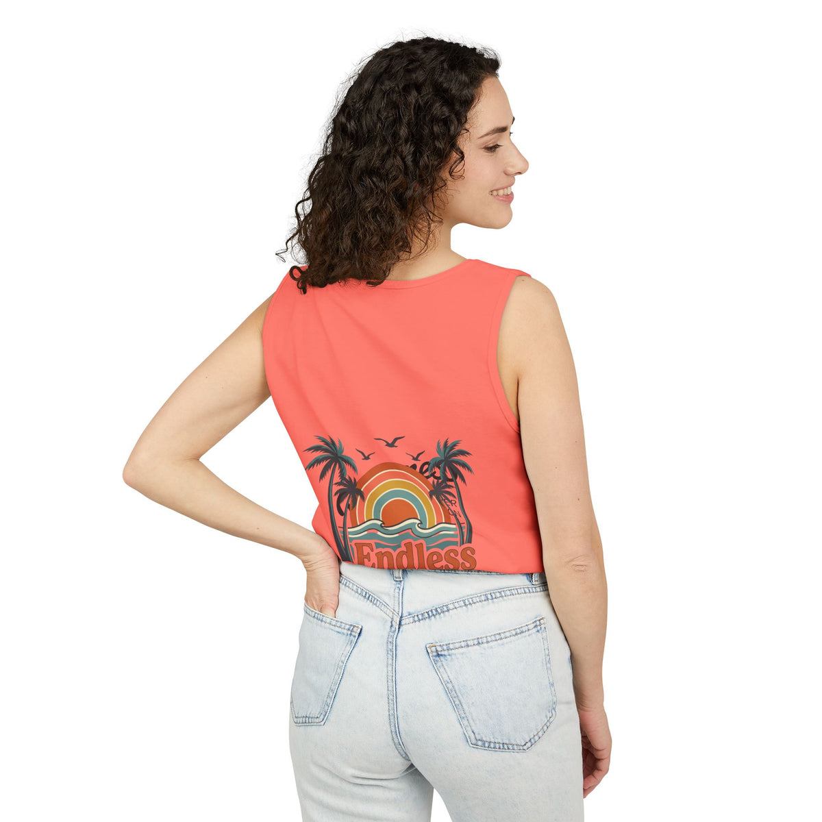 Endless Summer Tank Top — Retro Beach Palm Tree Surf Graphic