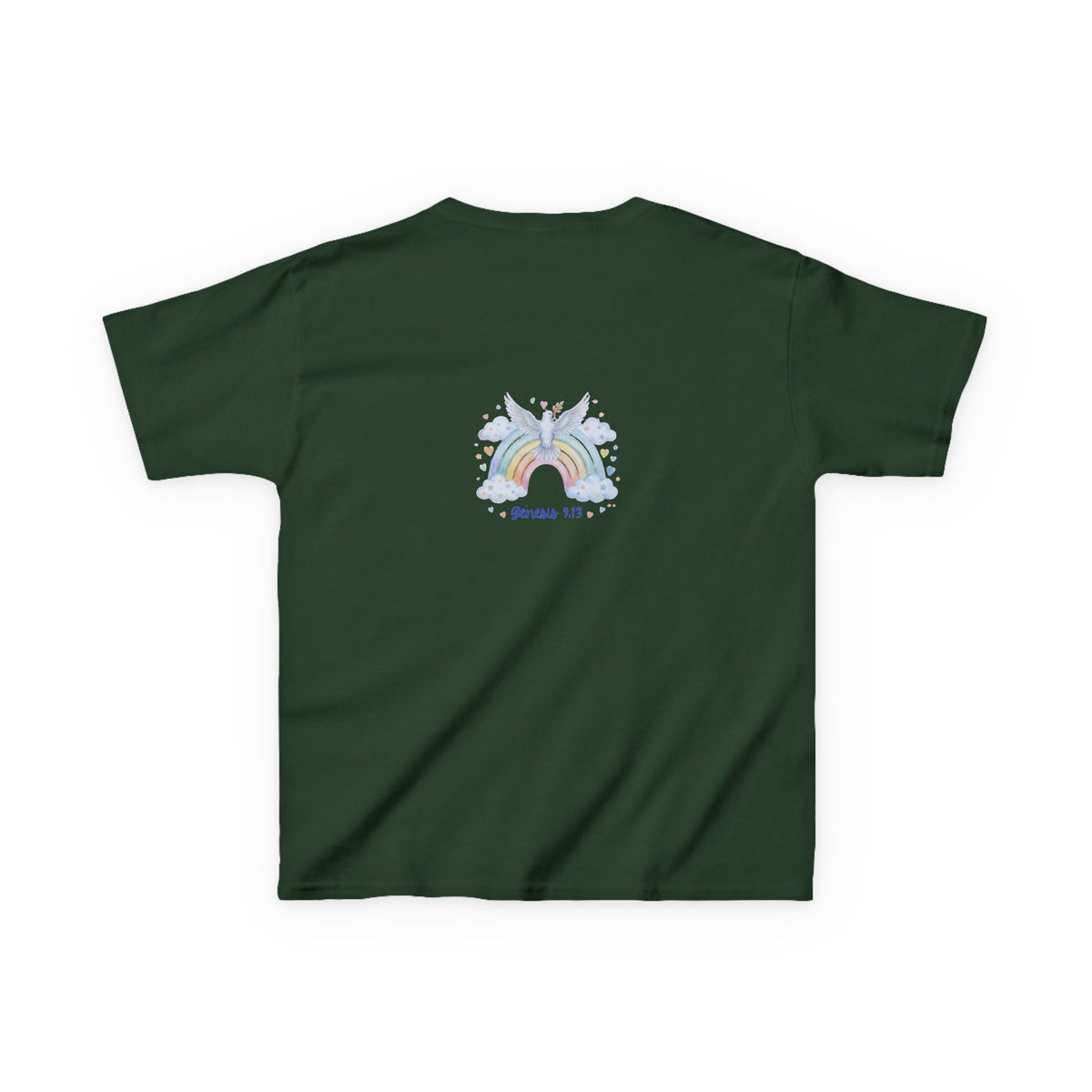 Christian Kids T-Shirt — "God Keeps His Promises" Rainbow Dove Tee | Psalm 145:13