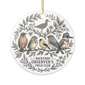 Birdwatching Ceramic Christmas Ornament — Songbird Holiday Decor, Double-Sided Glossy, 4 Shapes