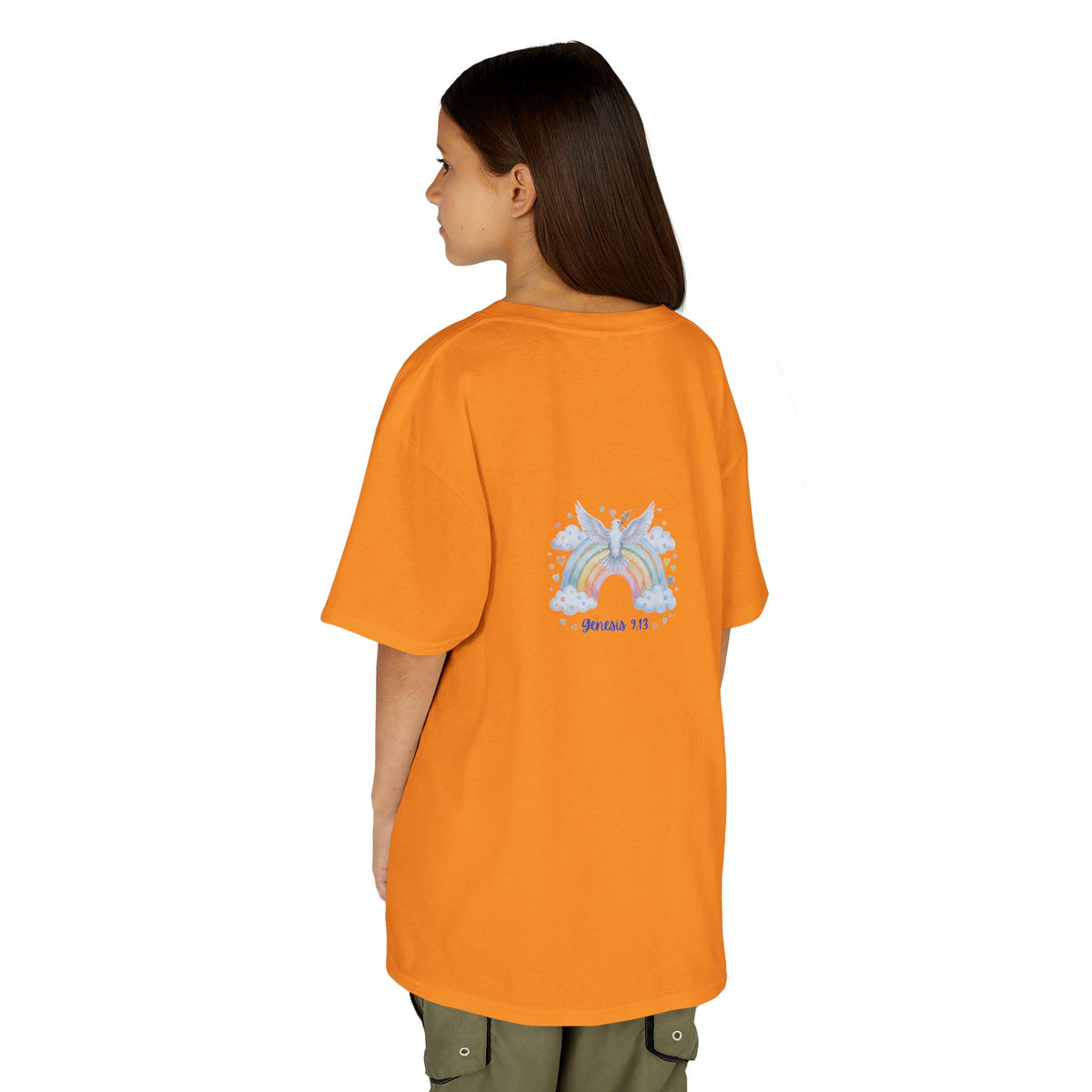 Christian Kids T-Shirt — "God Keeps His Promises" Rainbow Dove Tee | Psalm 145:13