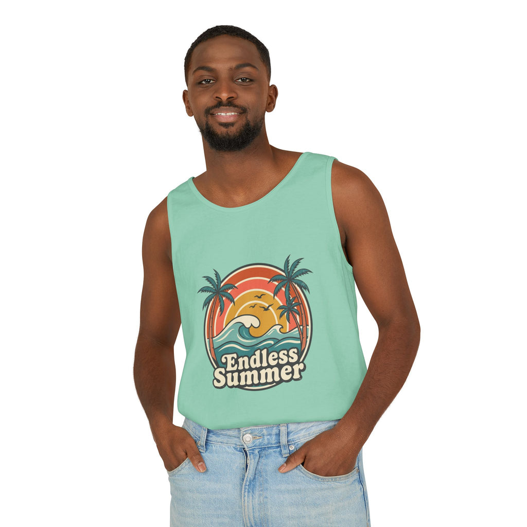Endless Summer Tank Top — Retro Beach Palm Tree Surf Graphic