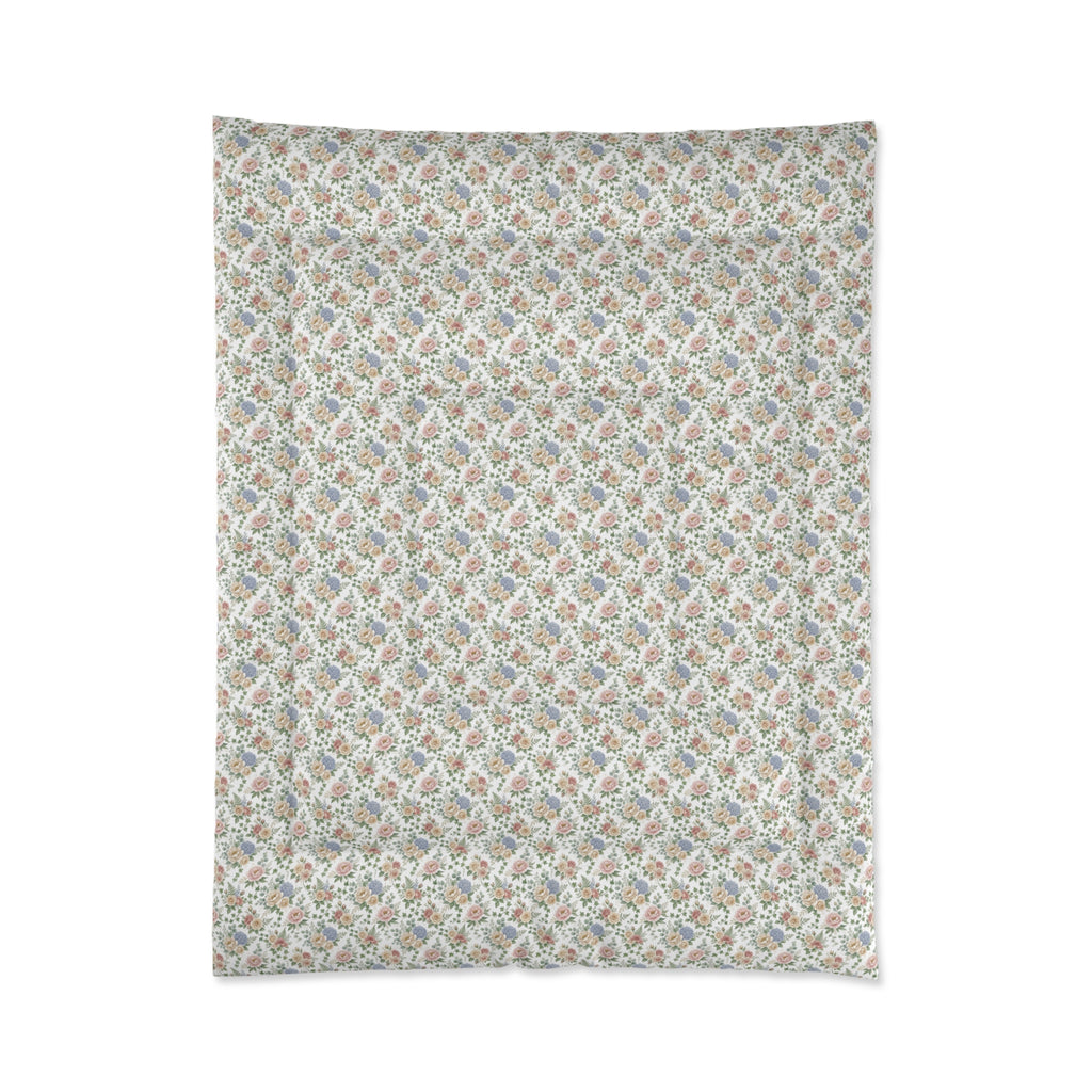 Floral Vintage Tile Comforter — Soft Pastel Boho Bedroom Bedding