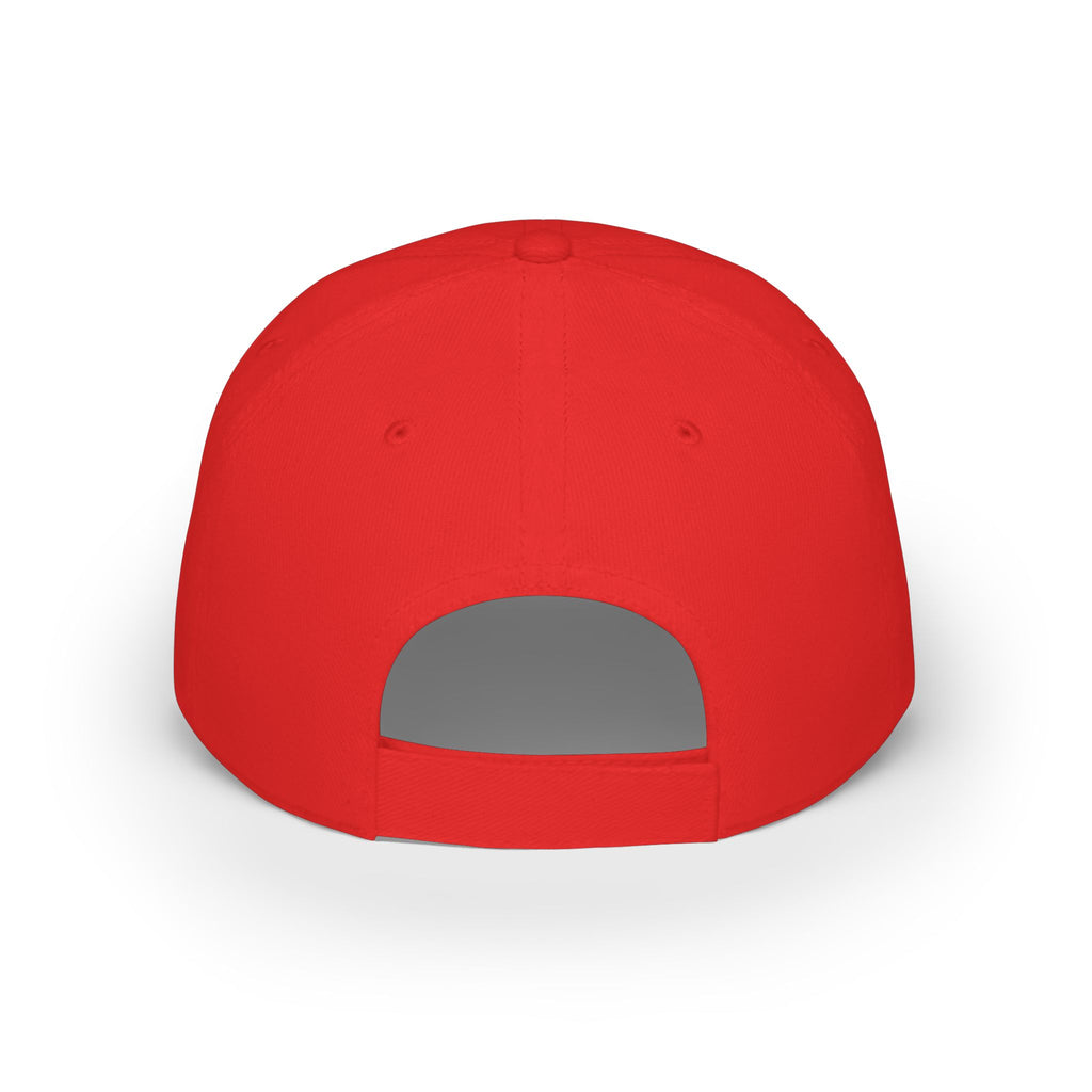 Red 'Vacation Mode' Low Profile Baseball Cap — Sunglasses Patch Dad Hat
