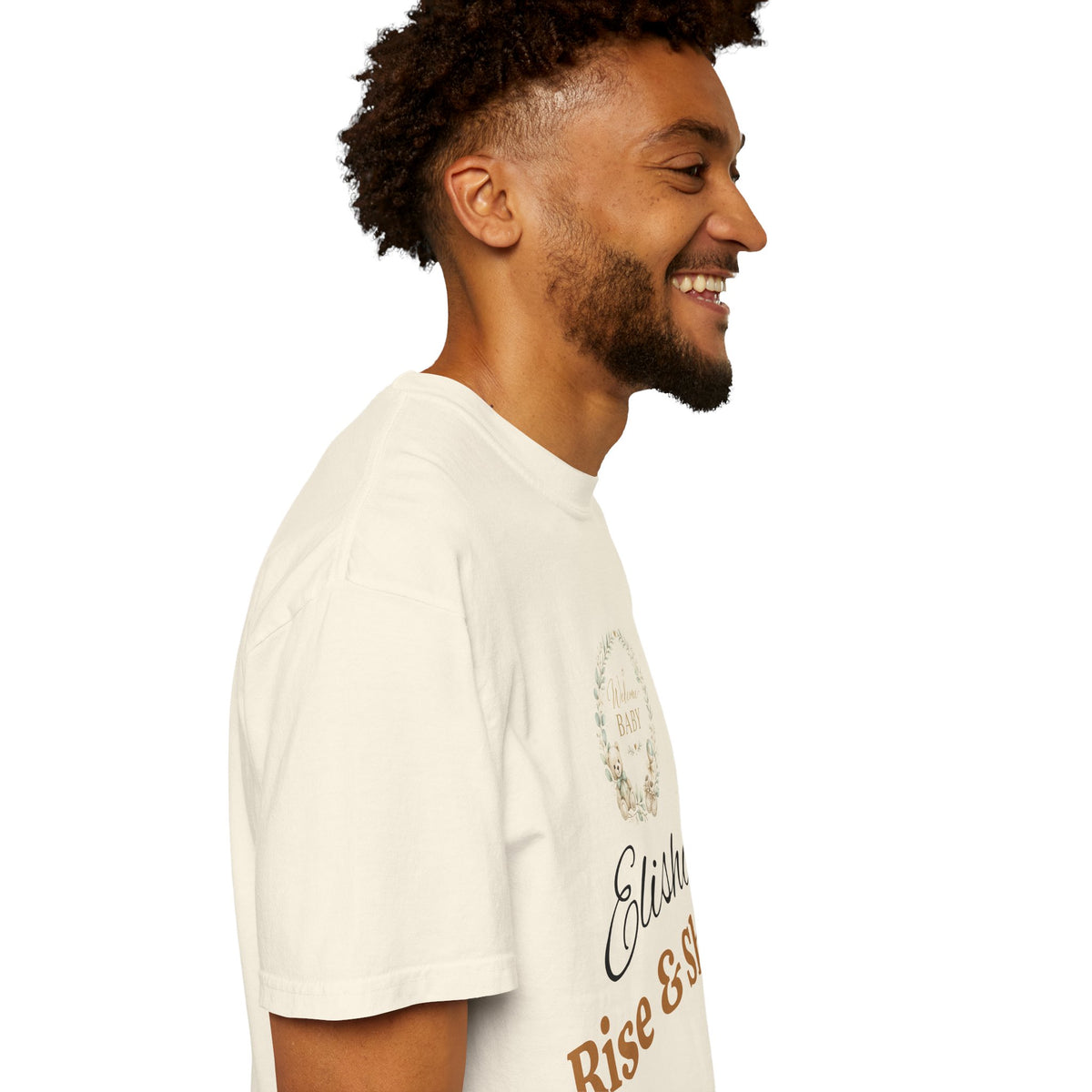 Personalized 'Rise & Shine' T-Shirt — Custom Name Floral Monogram Tee