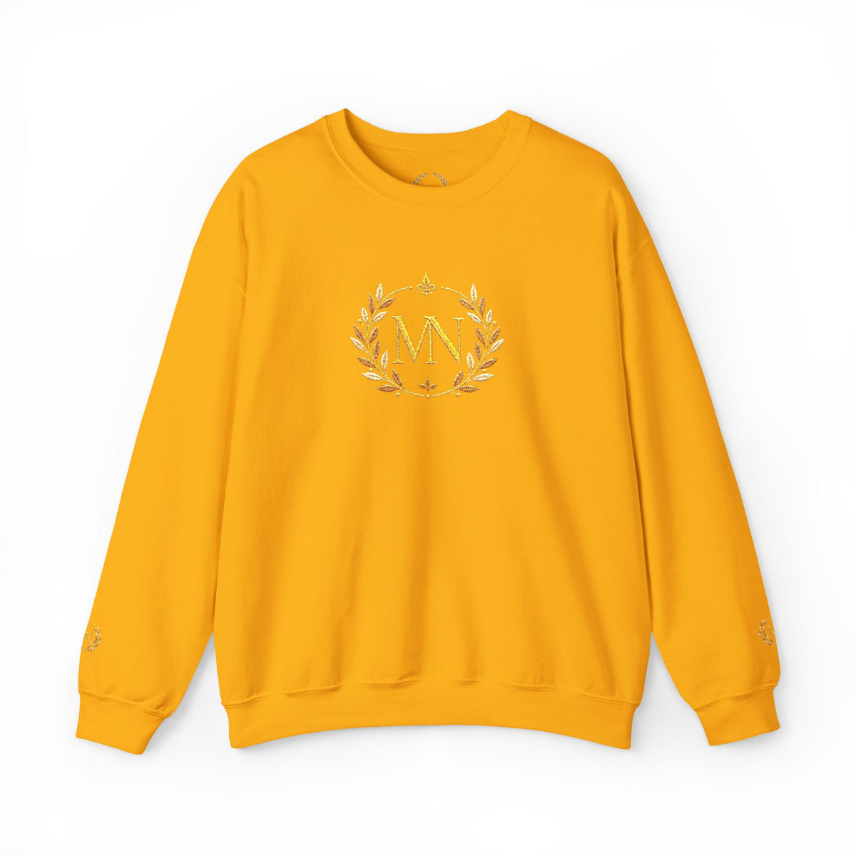 Gold Laurel Monogram Crewneck Sweatshirt